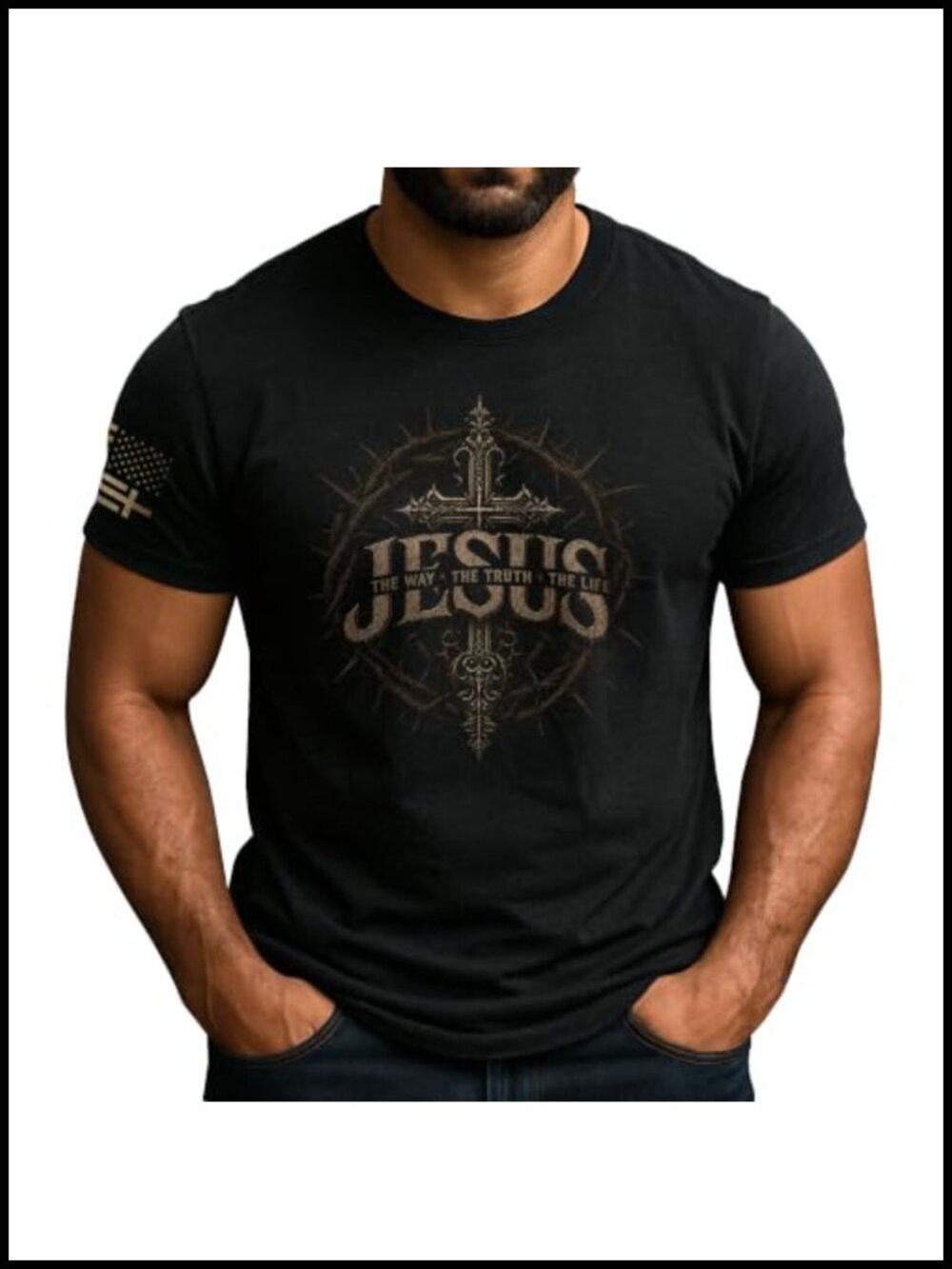 Faith-Based Graphic Cotton T-Shirt Crew Neck Short Sleeve Tee Casual
